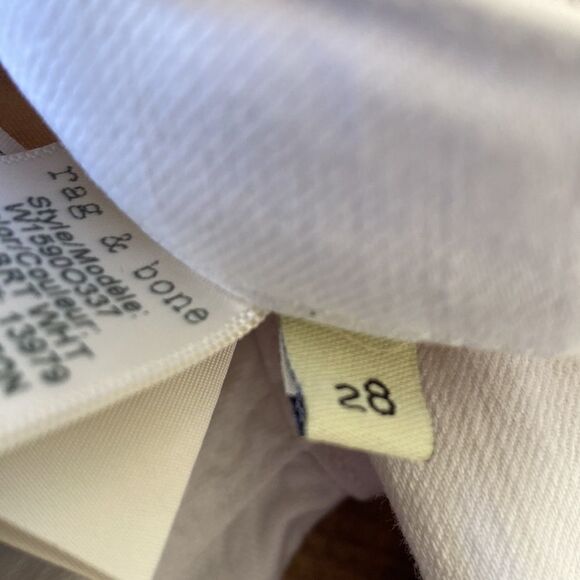 Rag & Bone Womens Aged Bright White The Dre Slim Boyfriend Stretch Jean Sz 26 - Picture 16 of 16